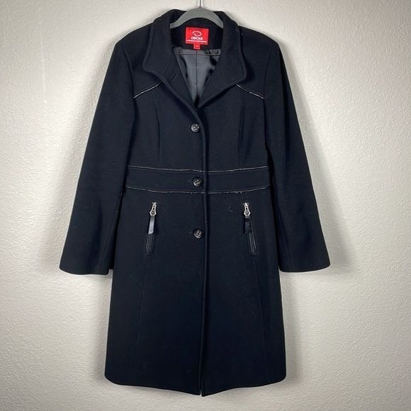 Oscar an Oscar de la Renta Company Wool Cashmere Longline Peacoat Jacket Sz 12