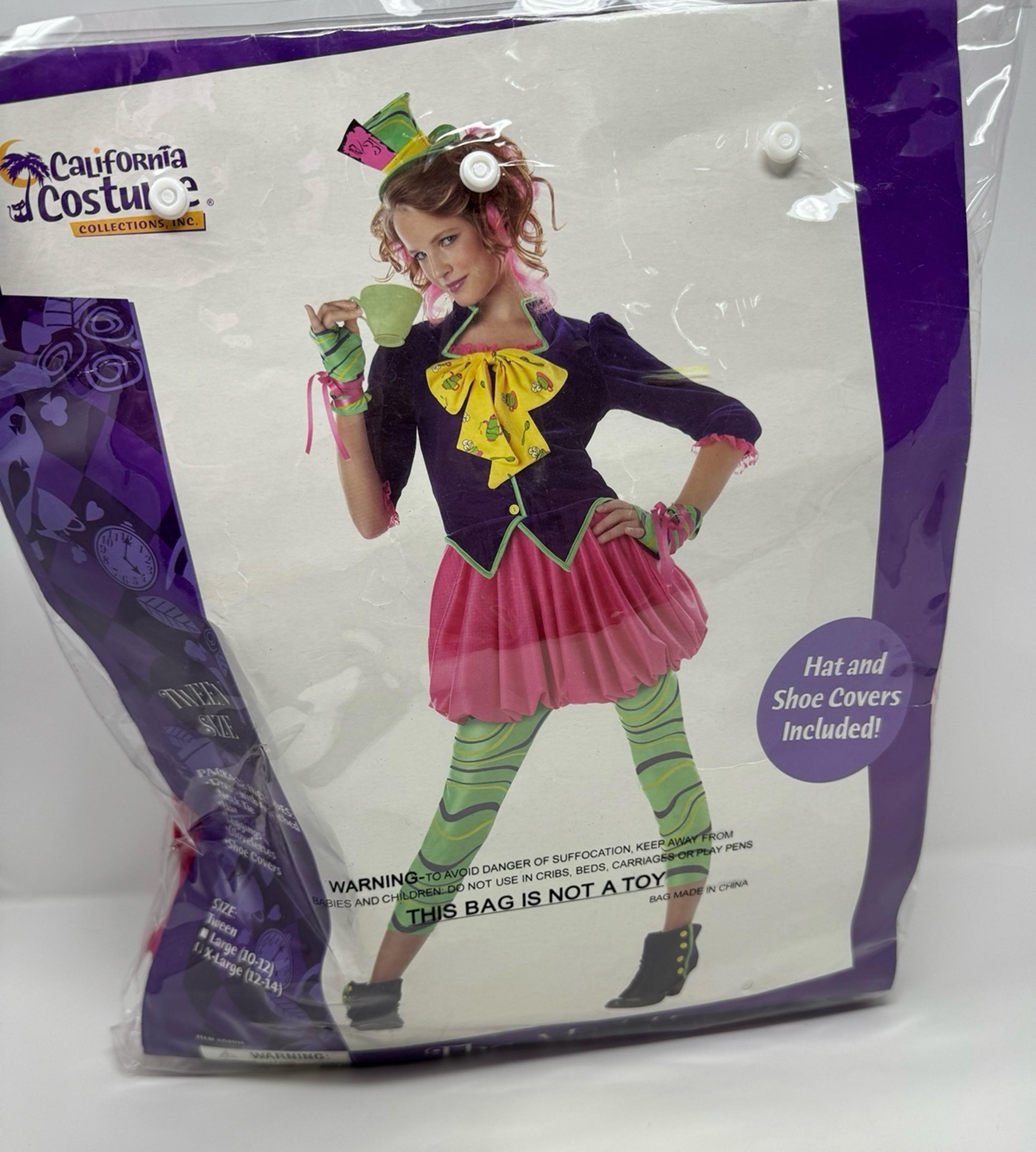 California Costume Collections Mad Hatter Girl's Fancy-Dress Costume Sz XL 12-14