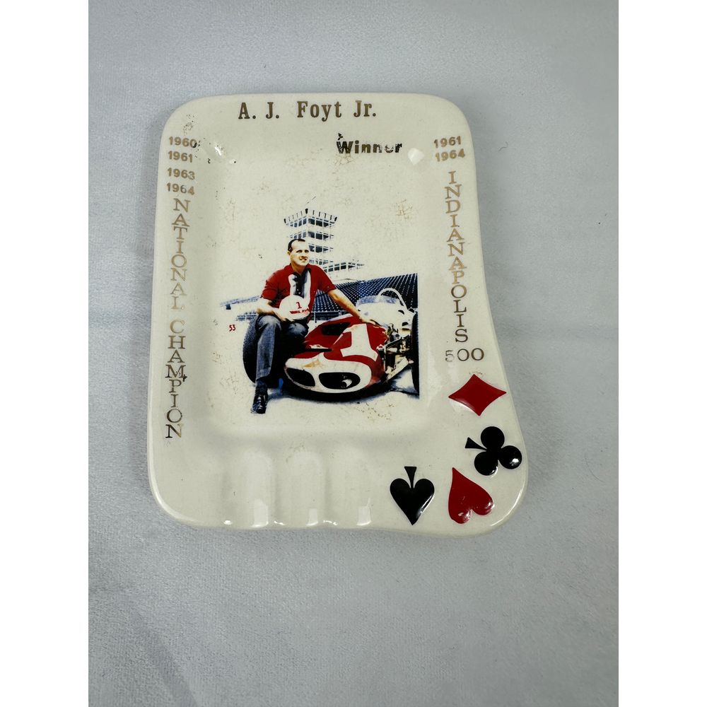 A.J. Foyt Jr. Commemorative Porcelain Ashtray