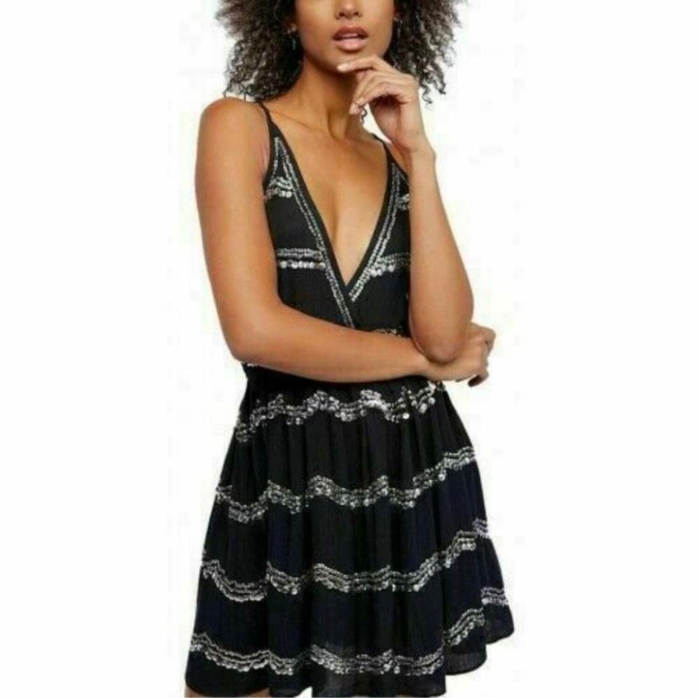 Intimately Free People Make It Rain Mini Dress Sequin Embellished S NWT