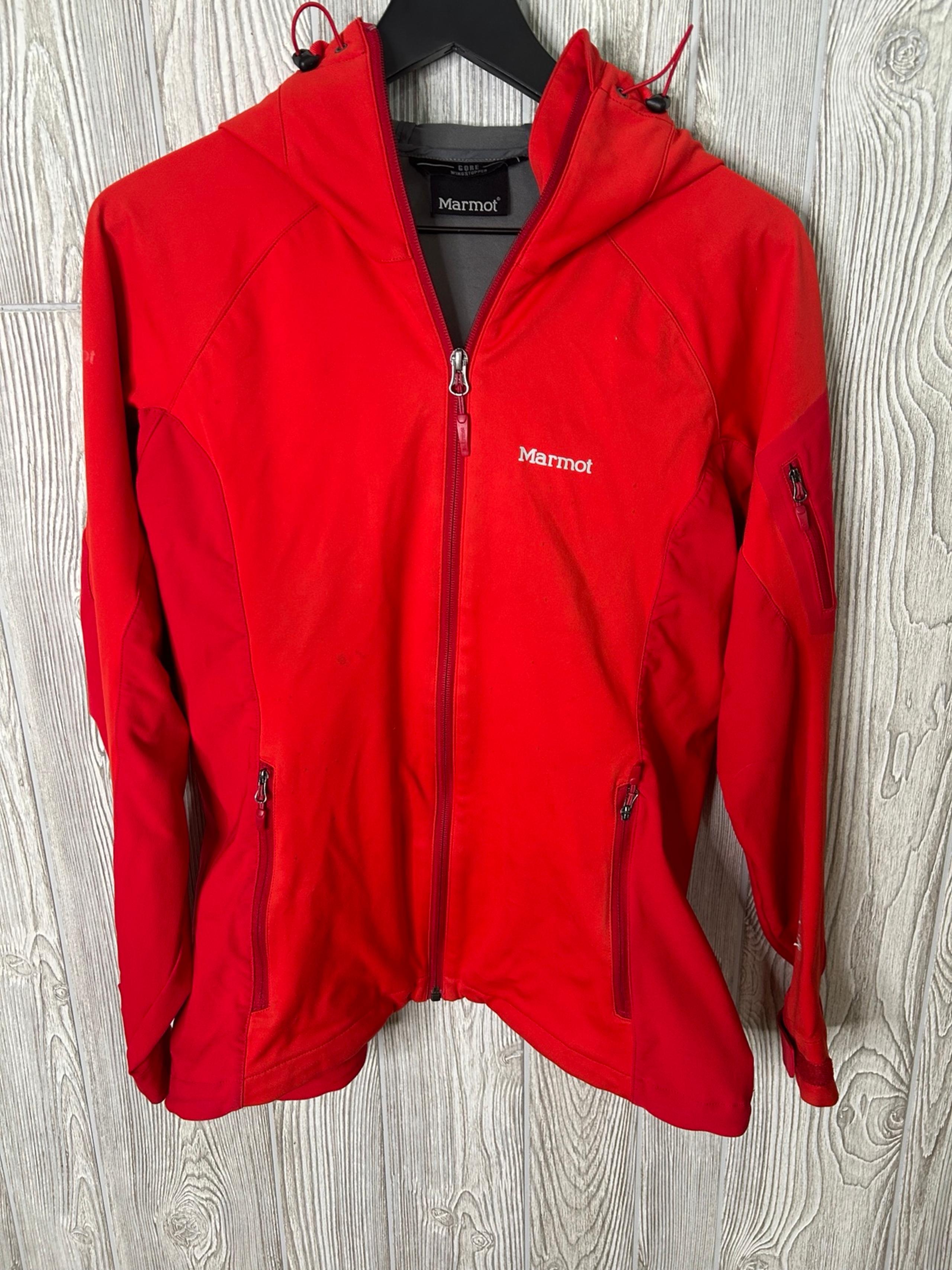 Marmot Gore Windstopper Jacket Large Womens Red Fleece Full Zip Zipped Pockets