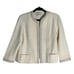 Vintage 1960s Kimberly 100% Wool Ribbed Open Front Jacket Blazer Gold Old Money