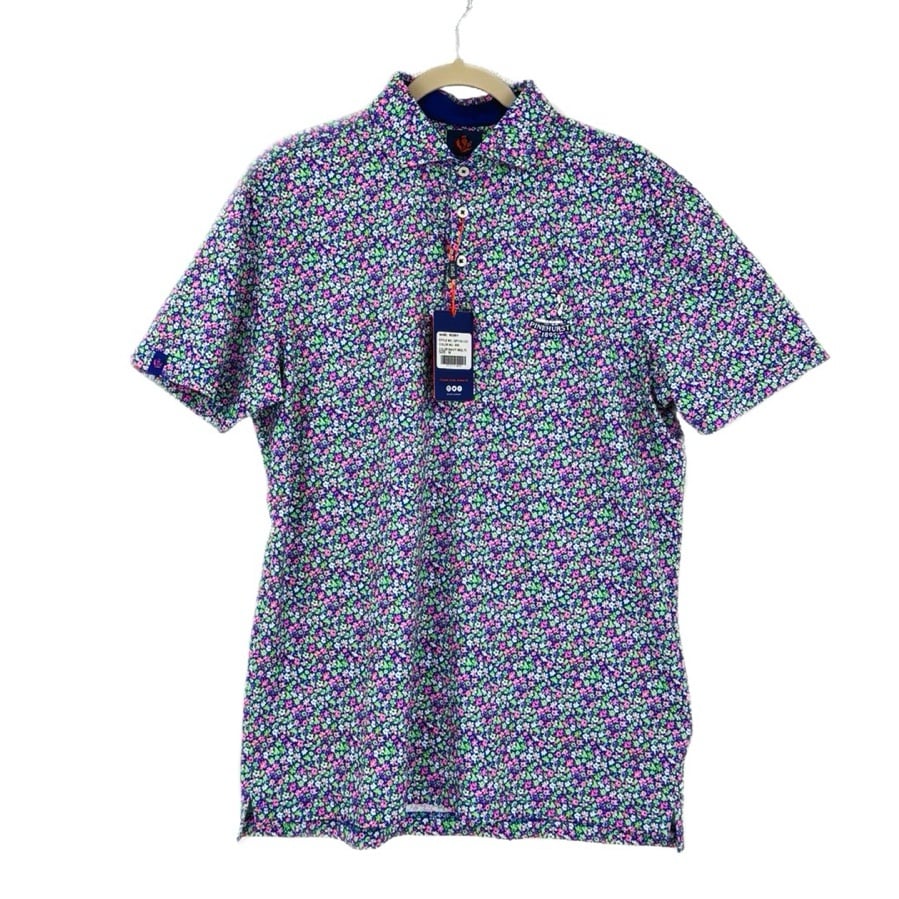 NWT Donald Ross Sport Rory Floral Golf Polo Shirt Pinehurst 1895 Navy, M
