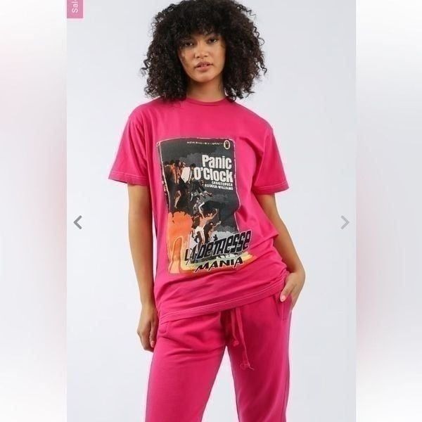 LA DETRESSE Pink Cookies Panic Tee XS NWT