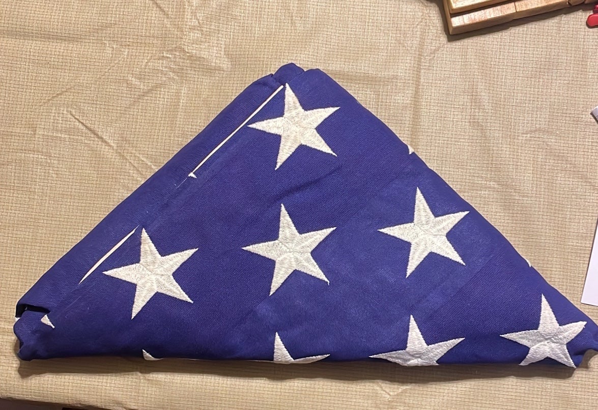 US Military Veteran Funeral Burial Flag Casket American Flag Sewn Stars Vintage