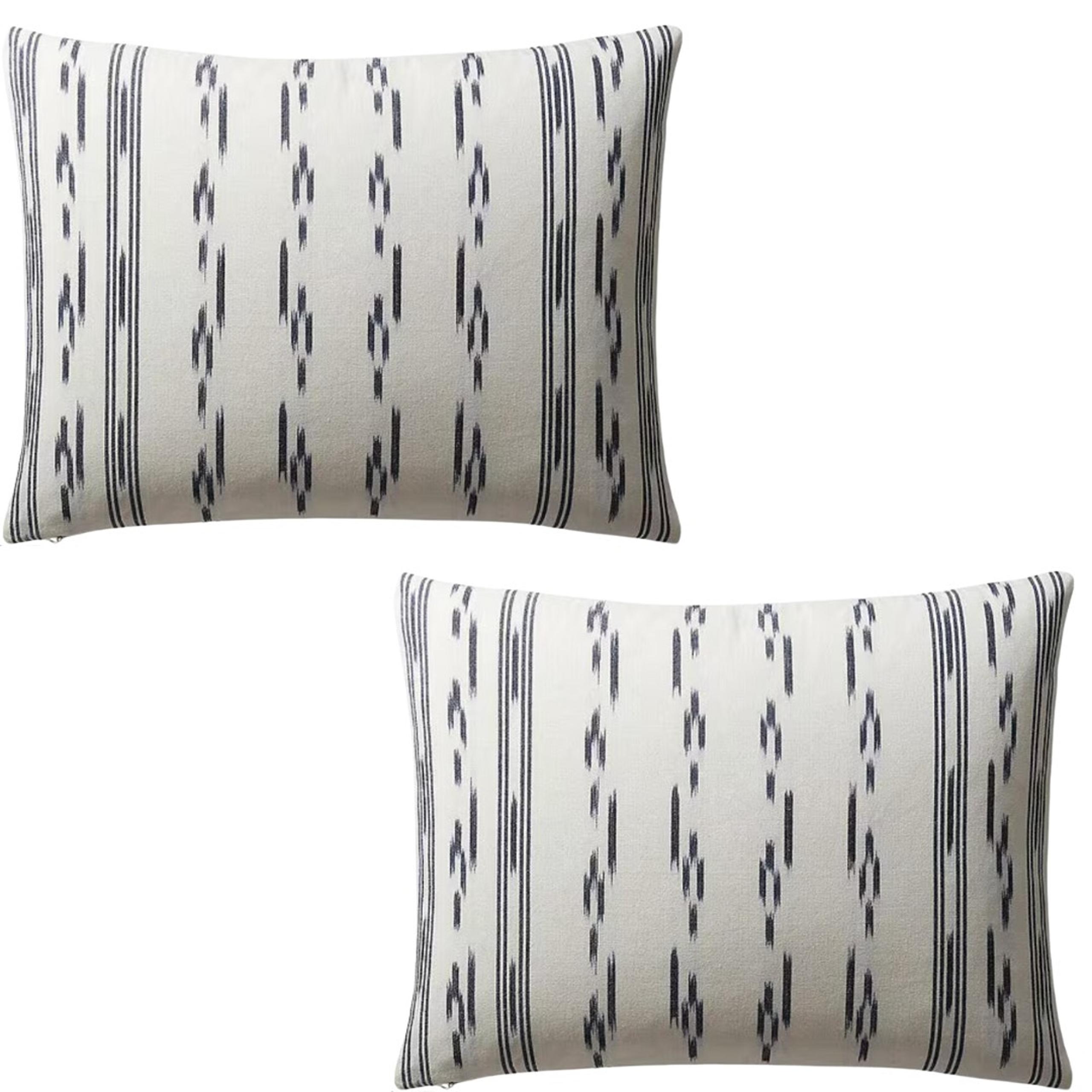 Ralph Lauren River Deocrative Throw Pillow Blue Ikat Feather Down Filled 15 X 20