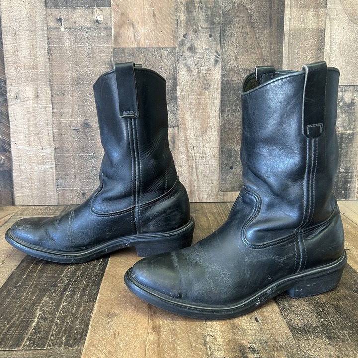 Red Wing 14331 Vintage Soft Toe Black Pull On Leather Work Boots Mens 9.5 D