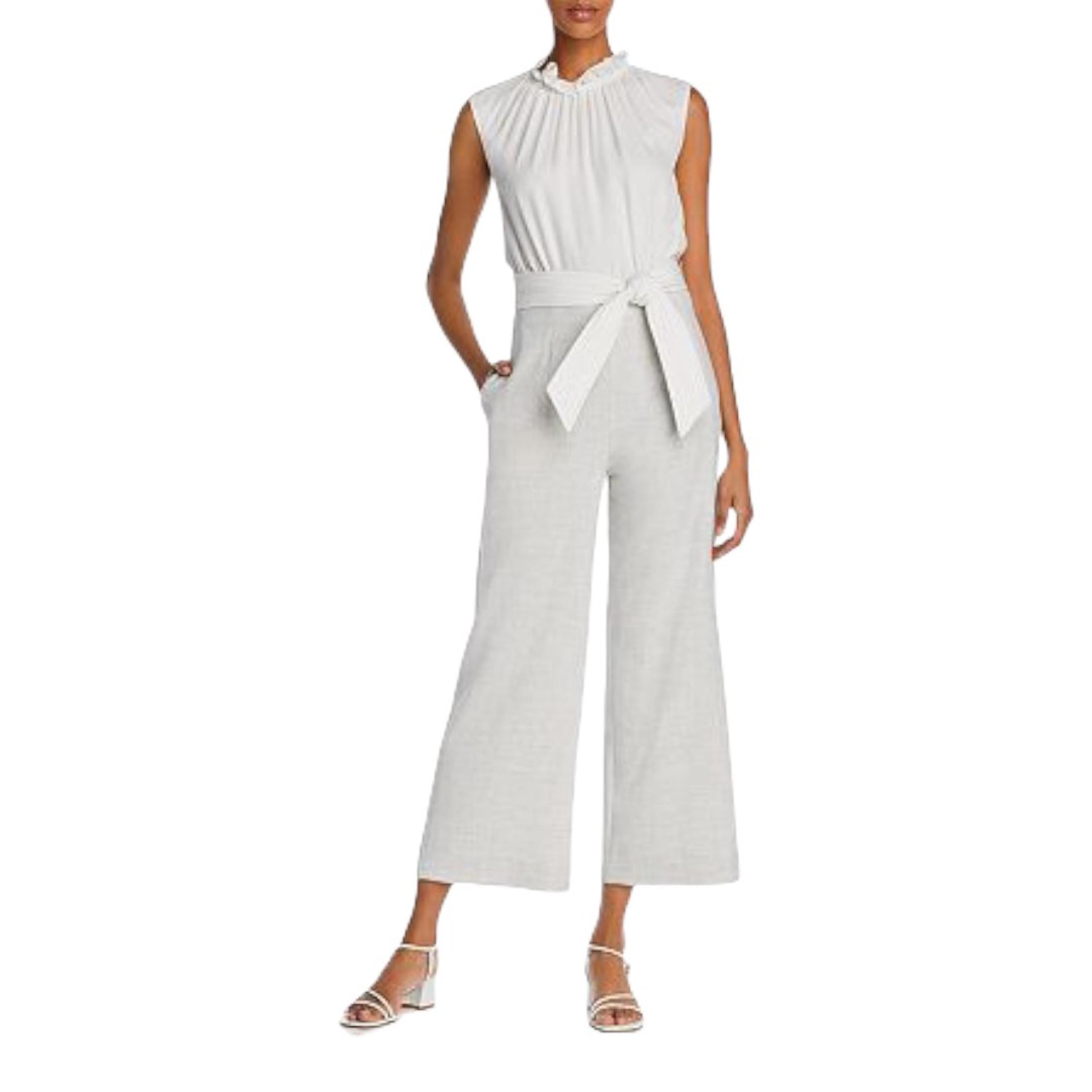 Tailored Rebecca Taylor womens  size 8 ruffled collar tie waist jumpsuit