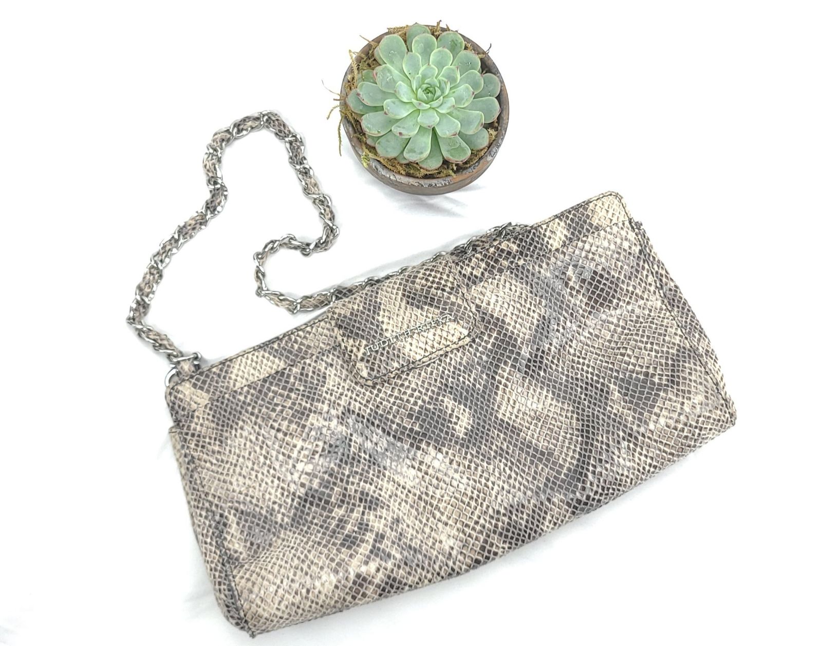 Judith Ripka Chain Snake Clutch Handbag