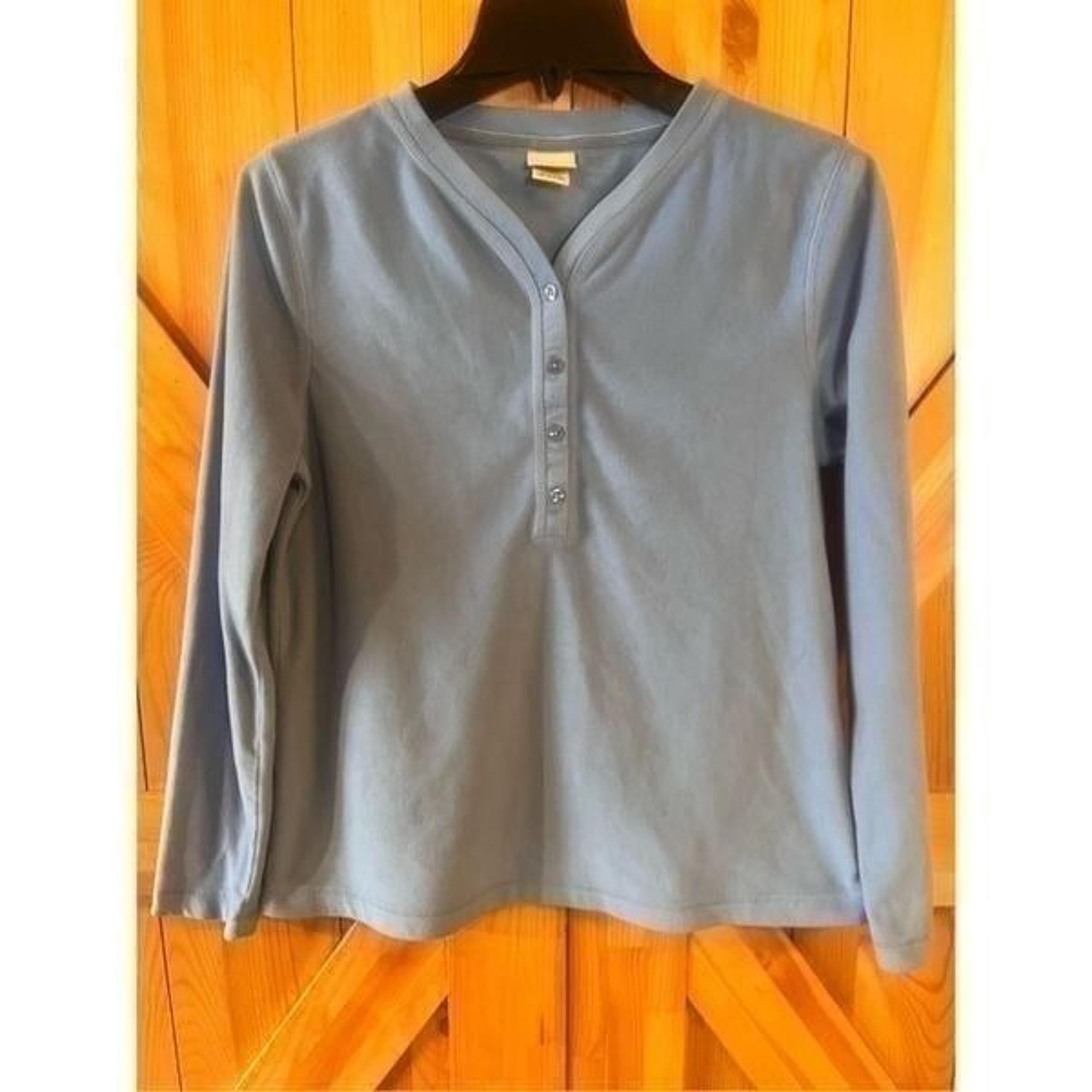 LL Bean Fleece 1/4 Button Pullover Small Blue Long Sleeve (2024)