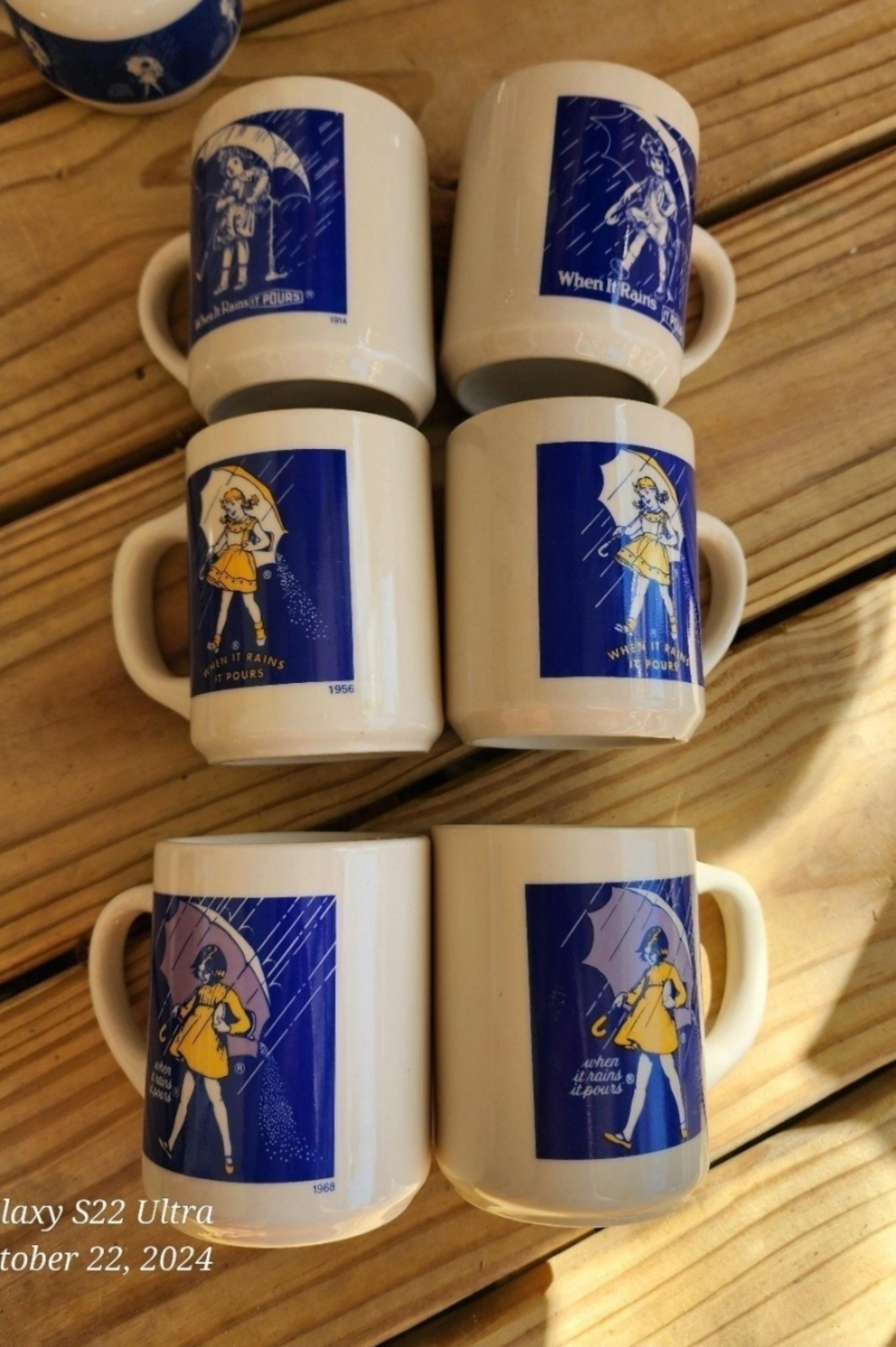 Morton Salt collectible coffee mugs