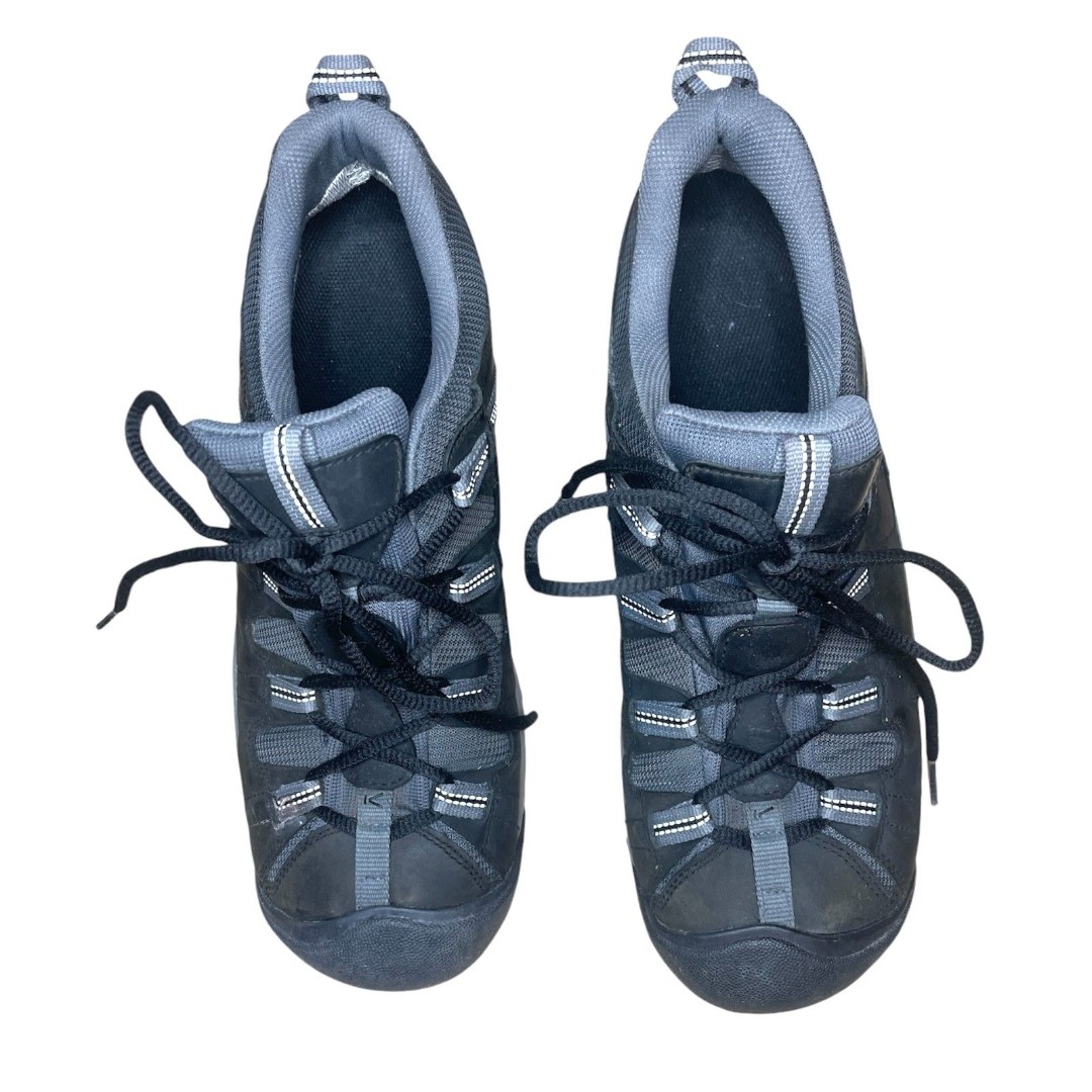 Keen Men's Black / Gray Leather Lace-Up Targhee Waterproof Hiking Shoes Sz: 13