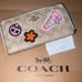 NWT COACH Wallet Zip Around RARE Varsity w Patches Authentic