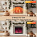 18 Electric Fireplace Insert Recessed 1500W Fireplace Heater w/ Remote Control