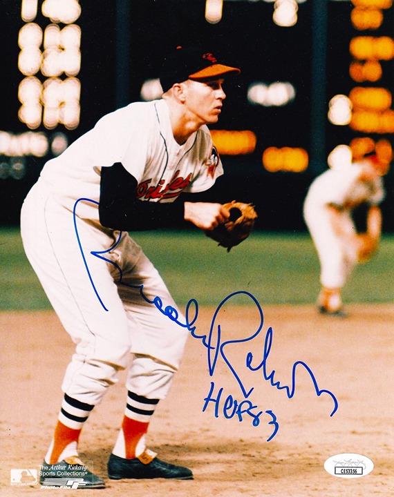Brooks Robinson Baltimore Orioles Signed and Inscribed HOF 83 8x10 Photo-JSA