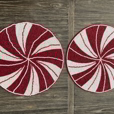 NWT Nicole Miller Beaded Peppermint Chargers Placemat set