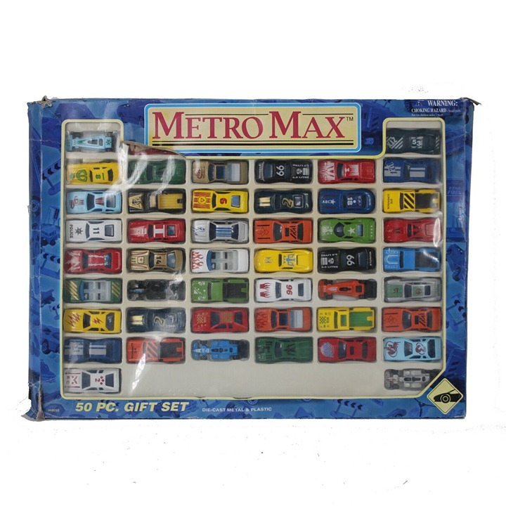 Metro Max # 68050 Damaged Box 50 Pc Die Cast Metal And Plastic Collectible Cars
