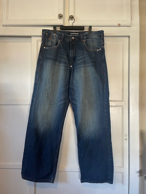 Rocawear Men's Jeans Size 40 X 33 Baggy Stitching Straight leg Y2K Skater Street