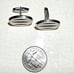 Swank sterling silver mid century modern oval men's cufflinks