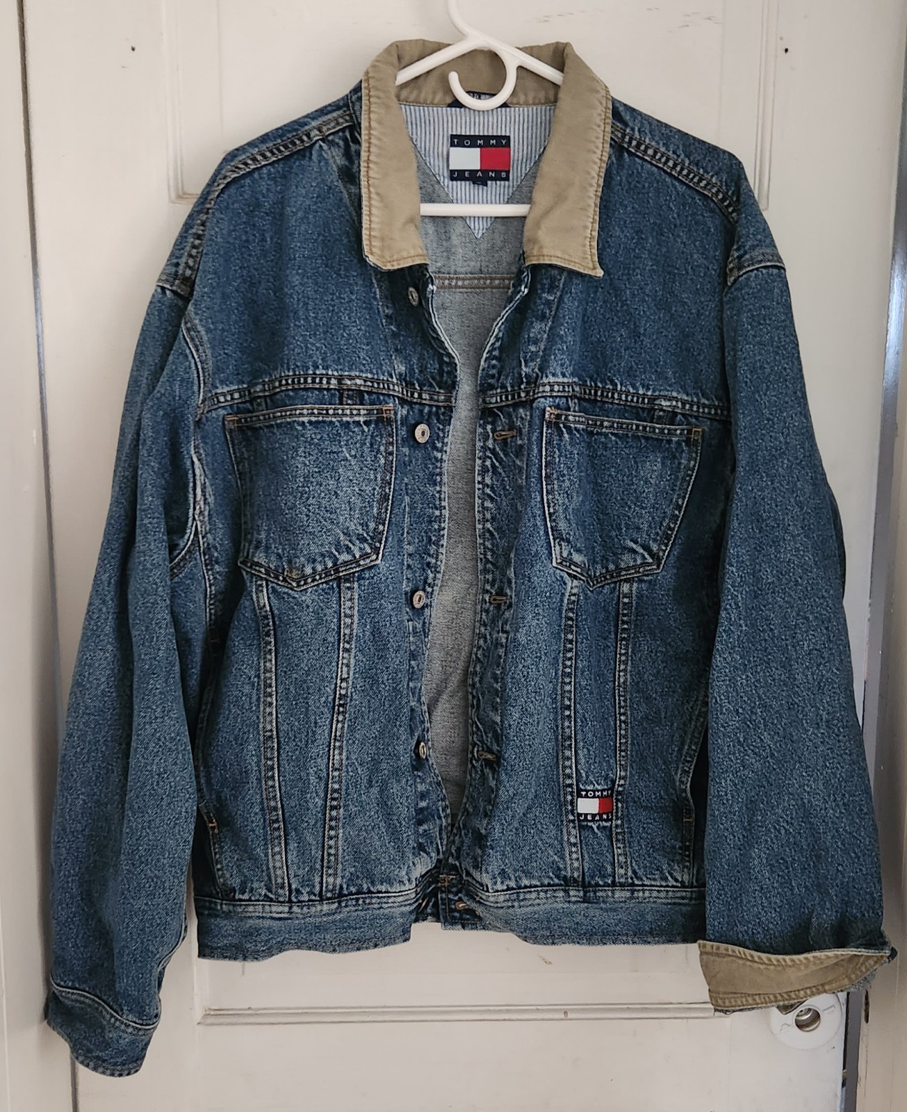 Vintage 90s Tommy Jeans Denim Trucker Jean Jacket sz XL