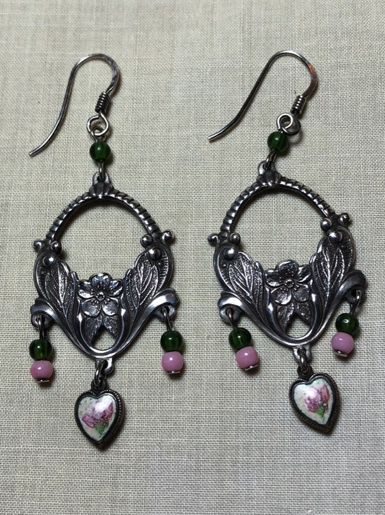 Vintage Sterling Silver floral earrings