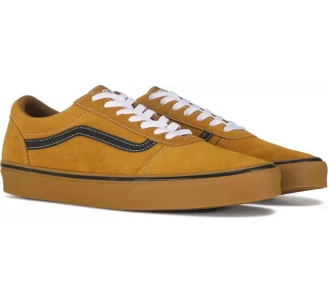 Vans Men's Ward Suede Mesh Golden Brown Shoes Sneakers Sz 8.5 Skate Casual