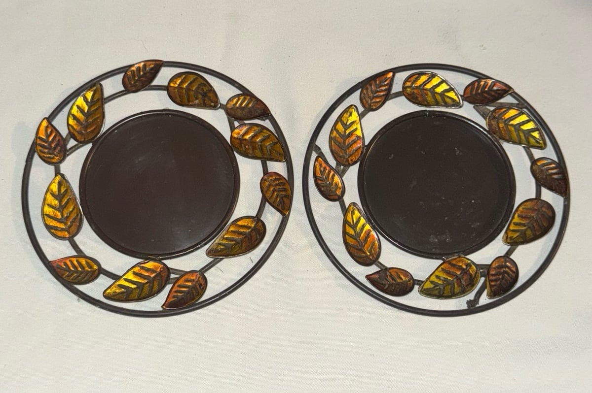 Pillar Candle Holder Decor Plate Set