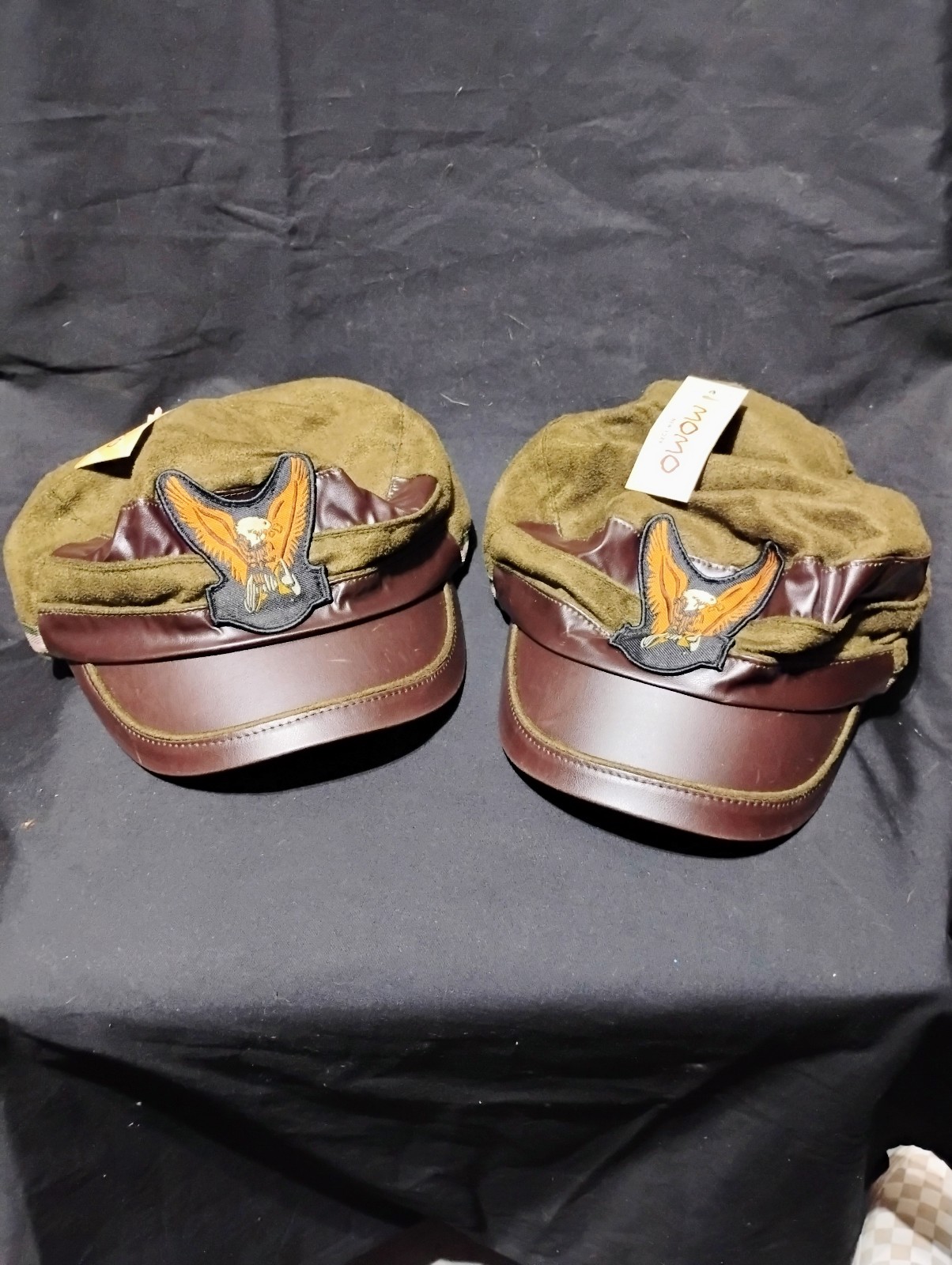 2 MOMO New York Cadet Style Hat Military Style with Eagle Patch