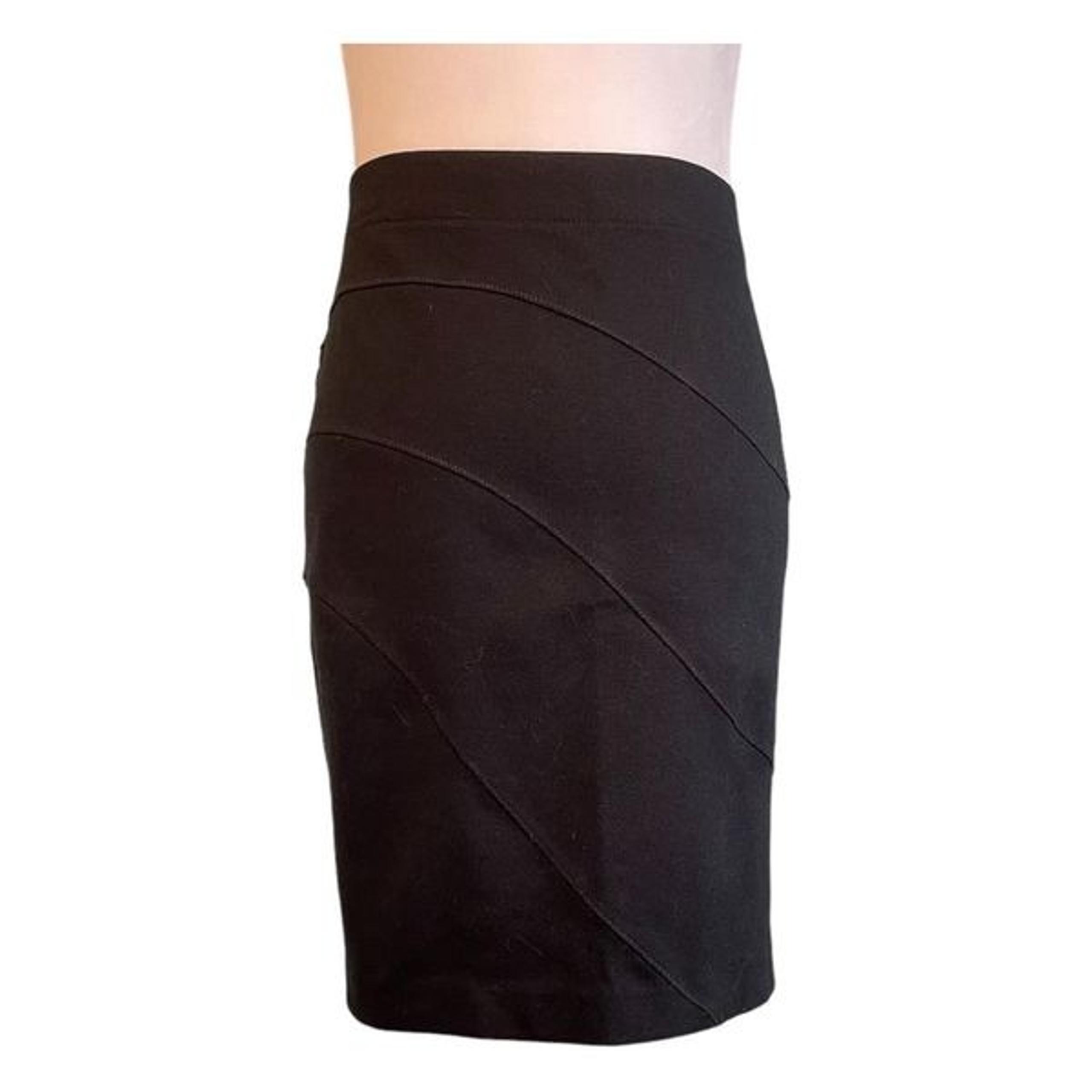 Simply Pencil Skirt Black Knit Mini Pattern Straight Bodycon L - Vera Wang