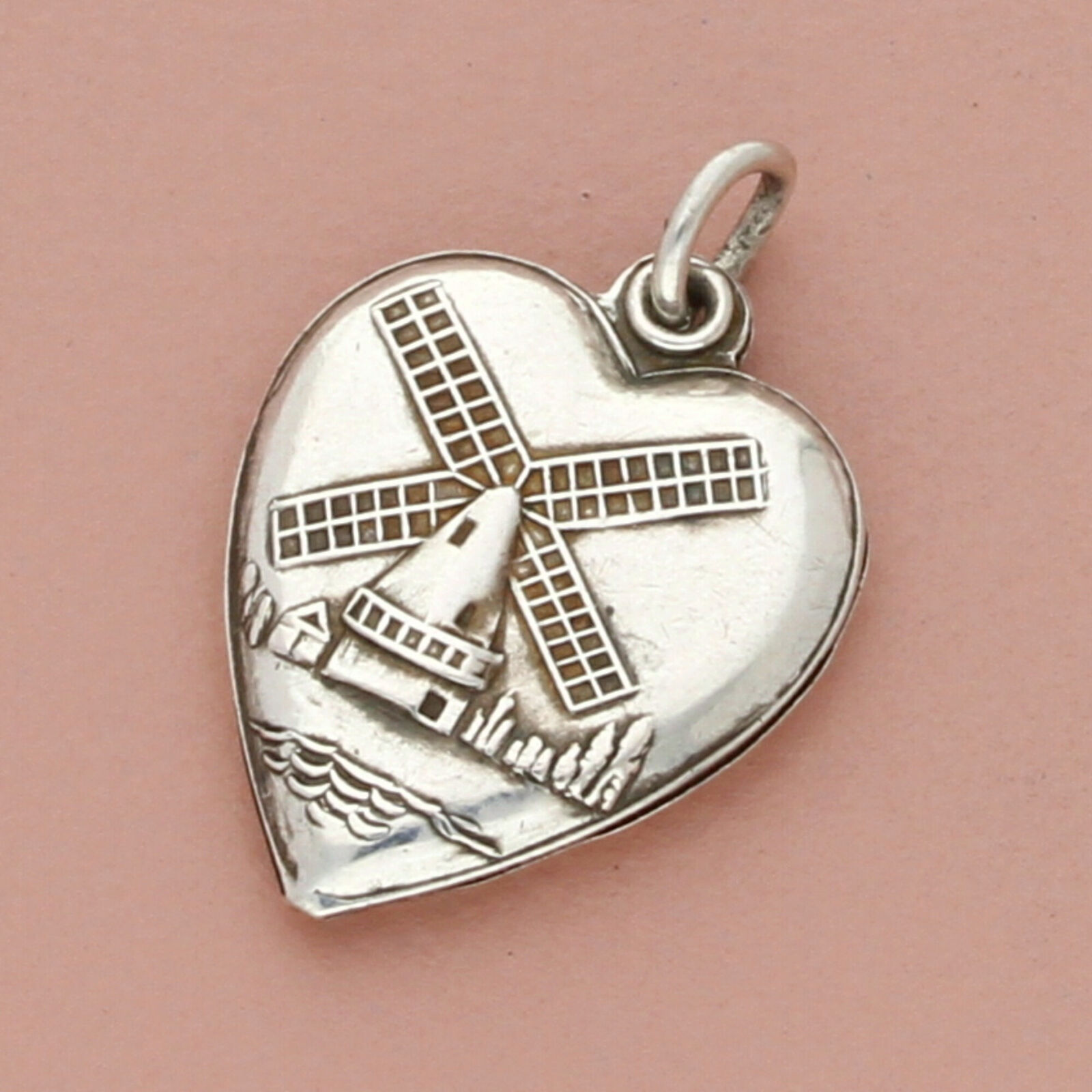 ⚡️clearance⚡️ sterling silver dutch windmill sweetheart puffy heart charm