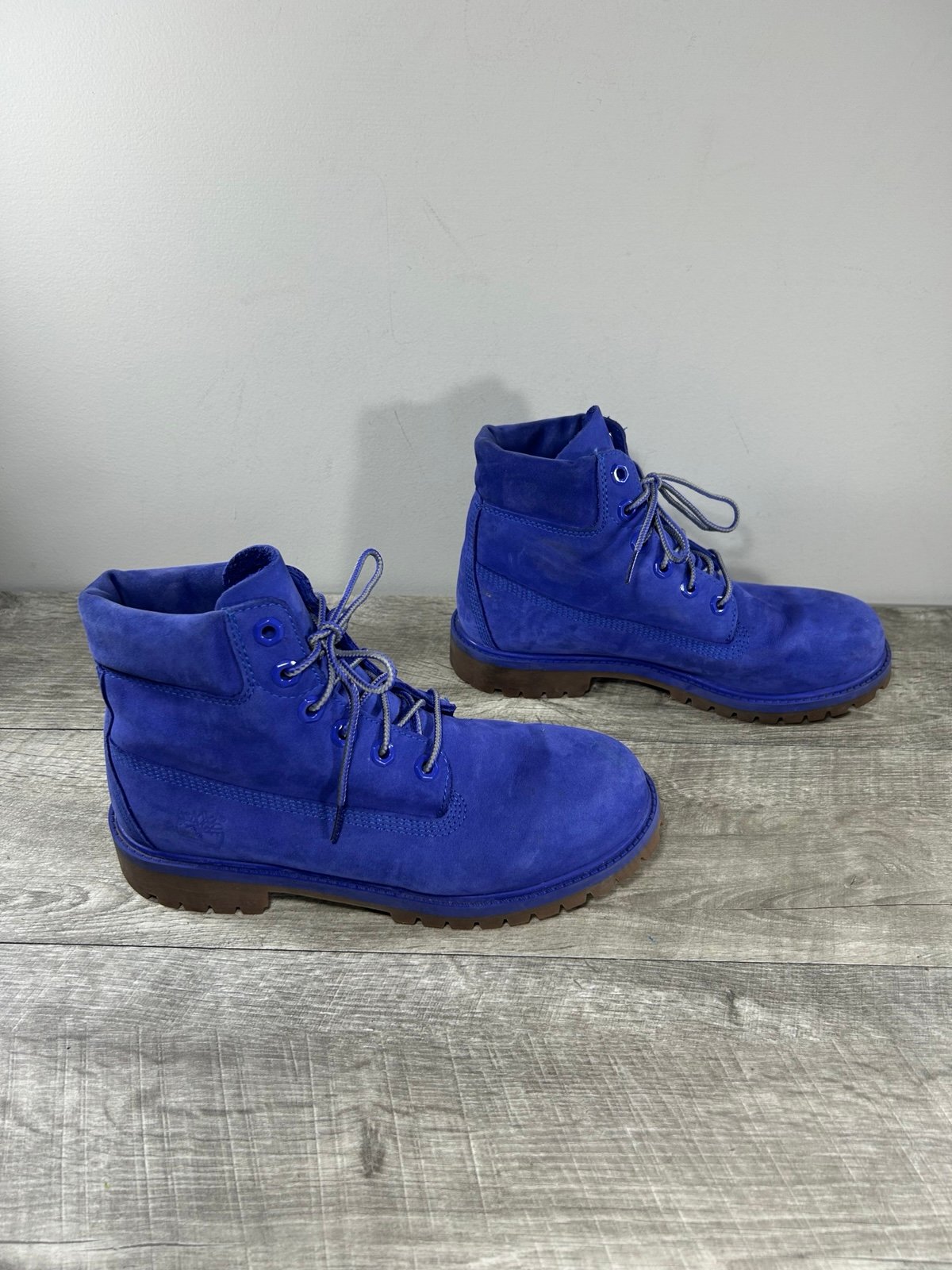 Timberland Premium A1P6H Bluel Violet Leather Women’s Waterproof Boots Size 7