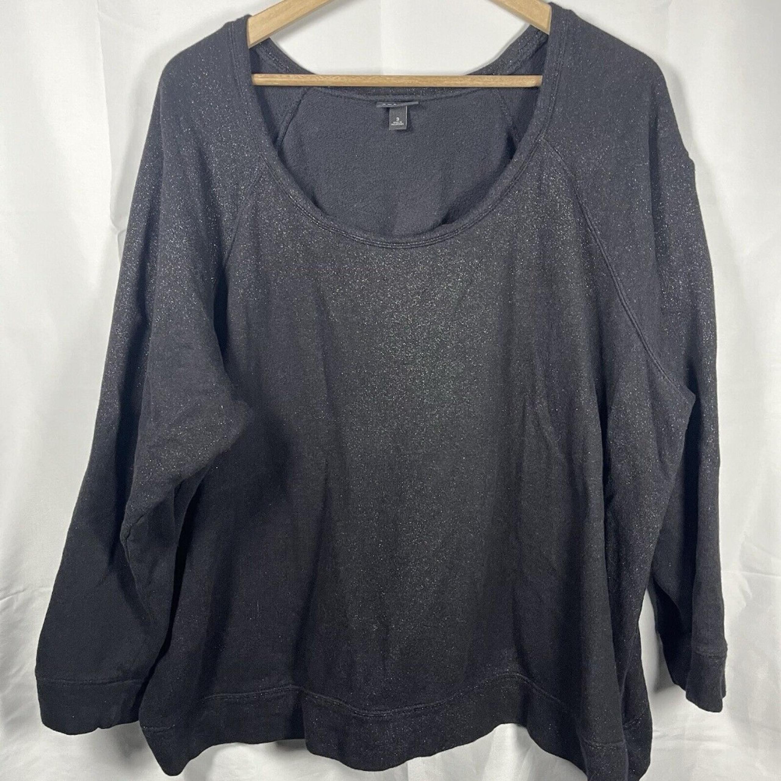 Torrid black shimmery pullover sweater size 3 womens casual midweight
