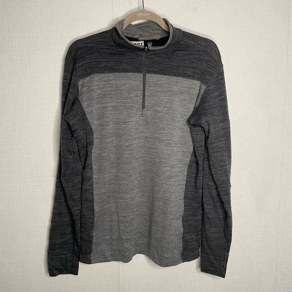 Kuhl Mens Medium Long Sleeve 1/4 Zip Ryzer Baselayer Shirt Heathered Gray Top