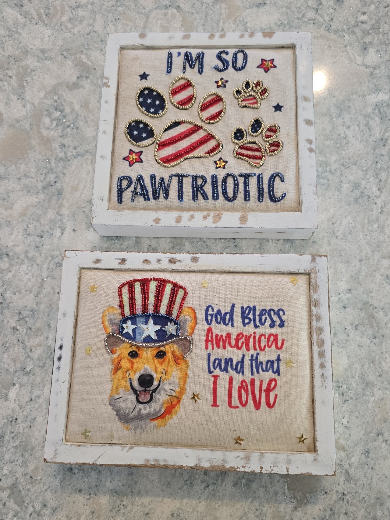 July 4th Patriotic Dog loving celebration signs