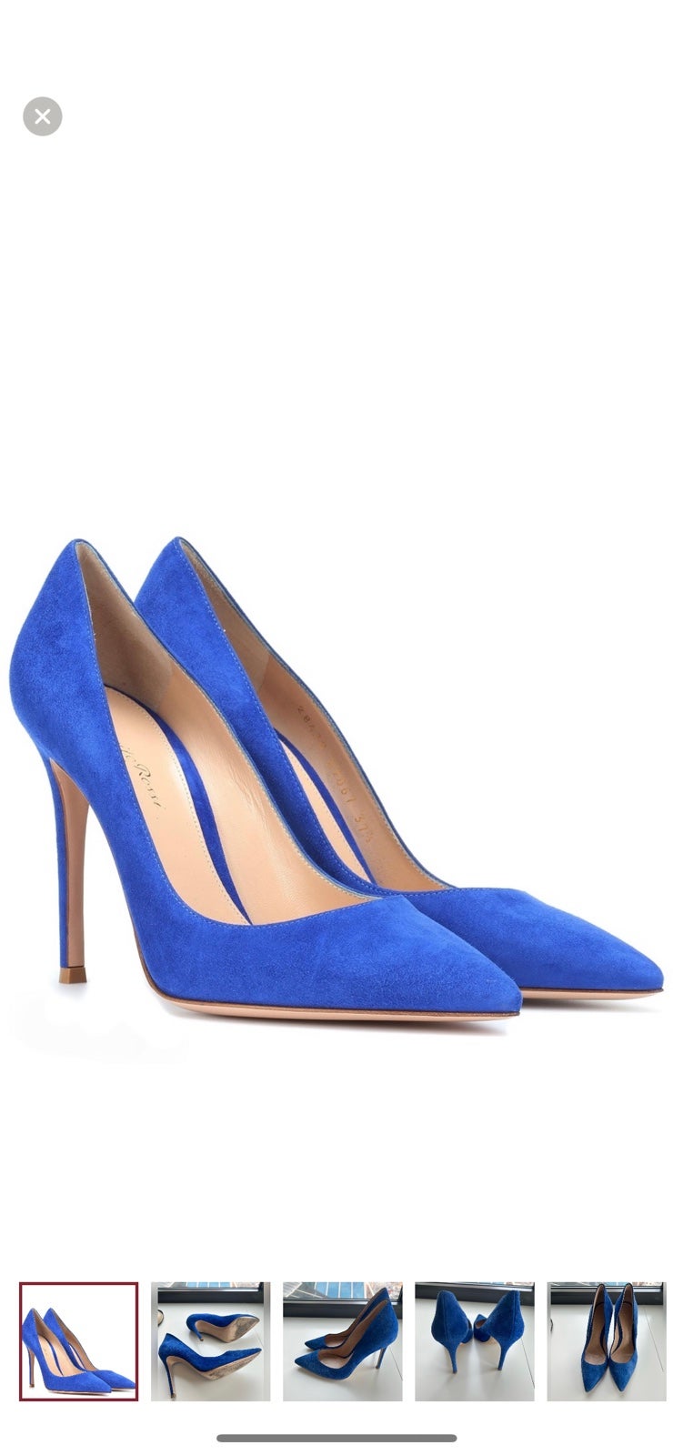 Gianvito Rossi blue suede pumps
