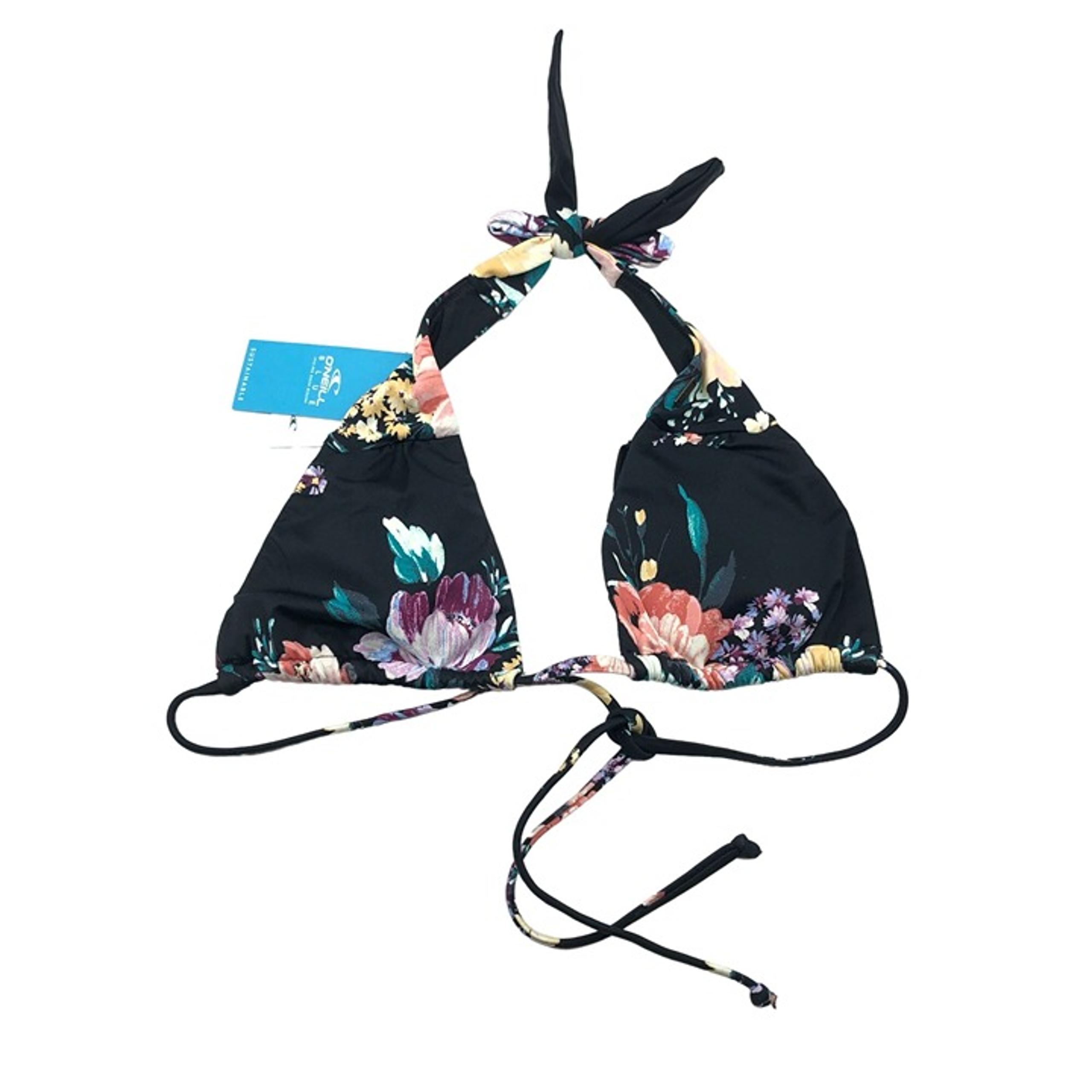 O'Neill Blue Womens Rosetta Embry Swim Bikini Top Convertible Floral Black S
