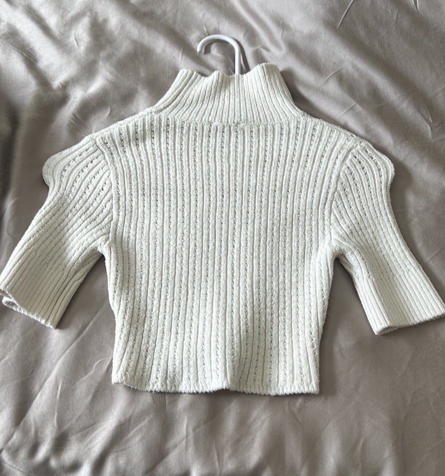 Free People Mock Neck Knit Crop Sweater