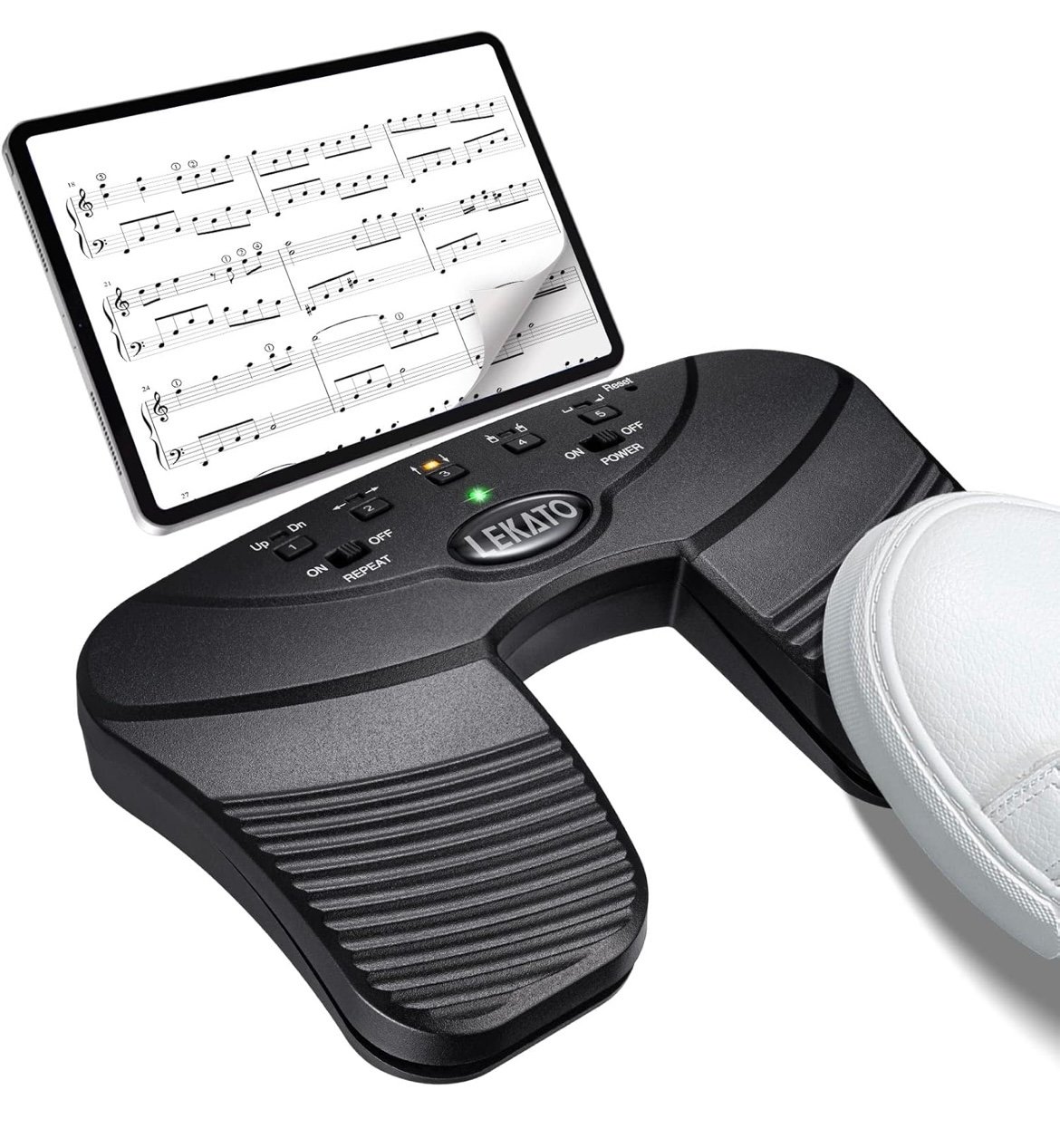 LEKATO Wireless Bluetooth Page Turner Pedal Foot Pedal for Ipad