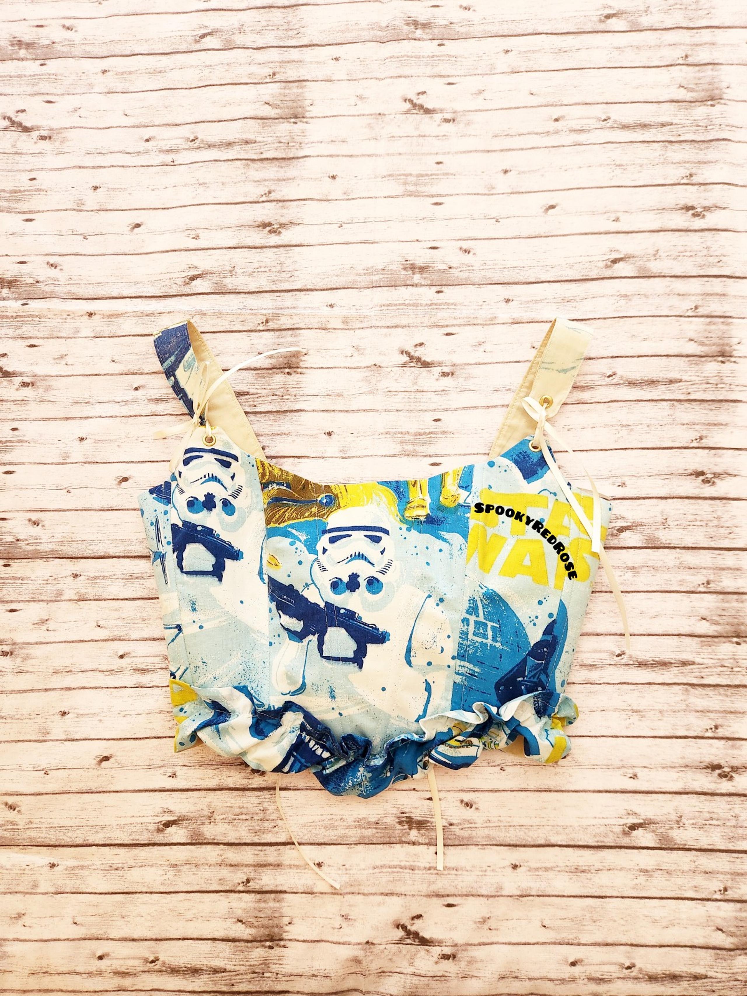 Star wars corset ribbon top ruffle vintage bedsheet Disneyland