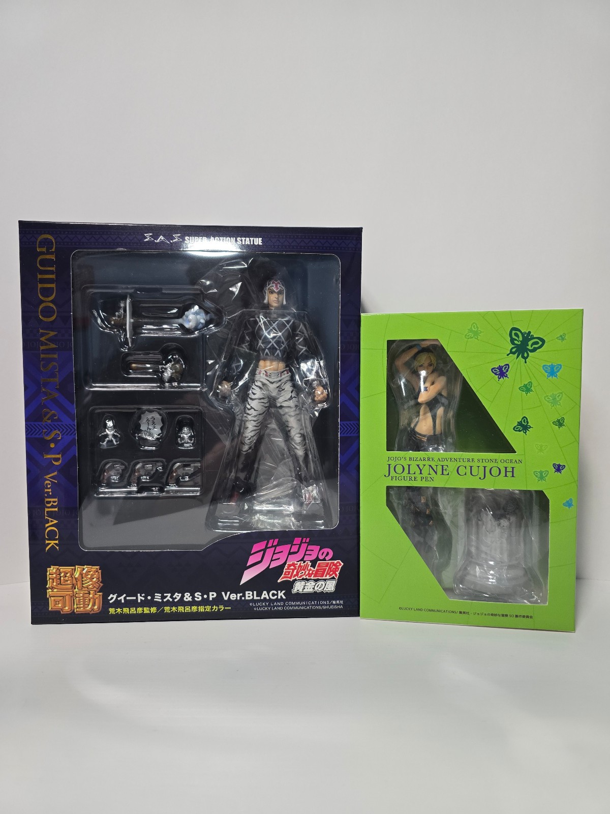Jojo's Bizarre Adventure Guido Mista Ver. Black + Jolynr Cujoh Pen Figure Bundle
