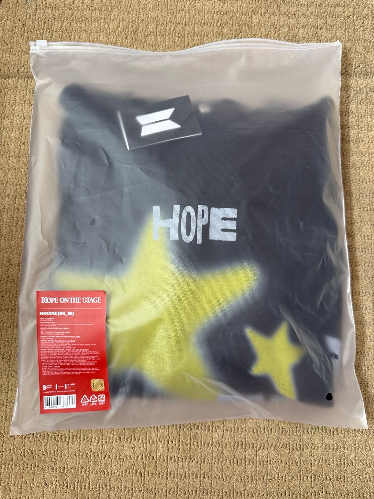 jhope ‘HOPE ON THE STAGE’ black hoodie | medium