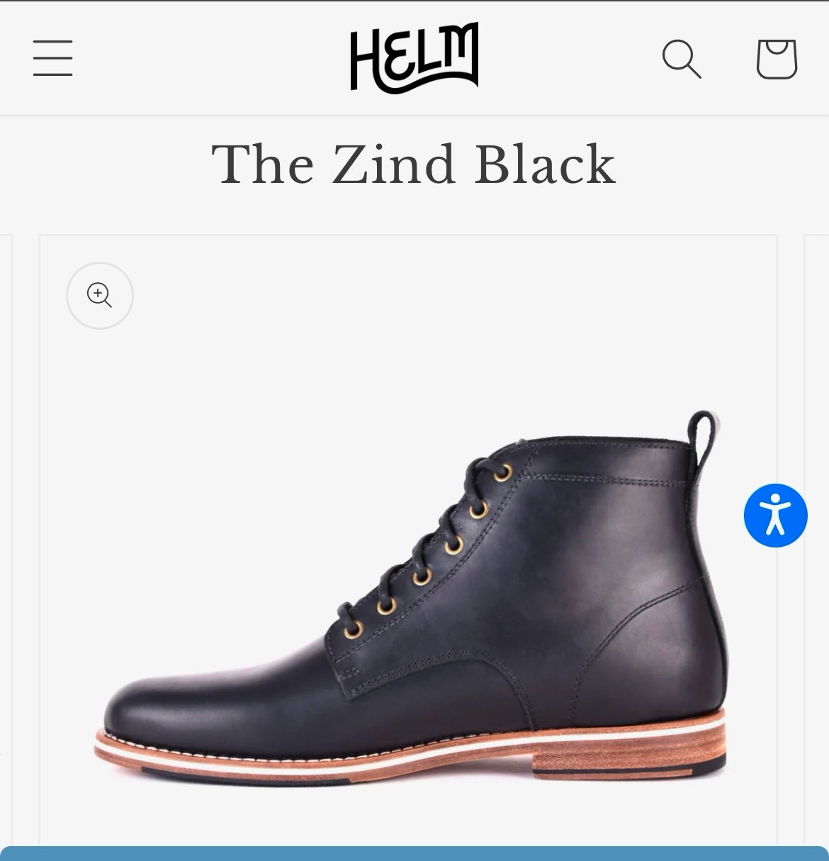 Mens Black Helm Boot Size 7 D