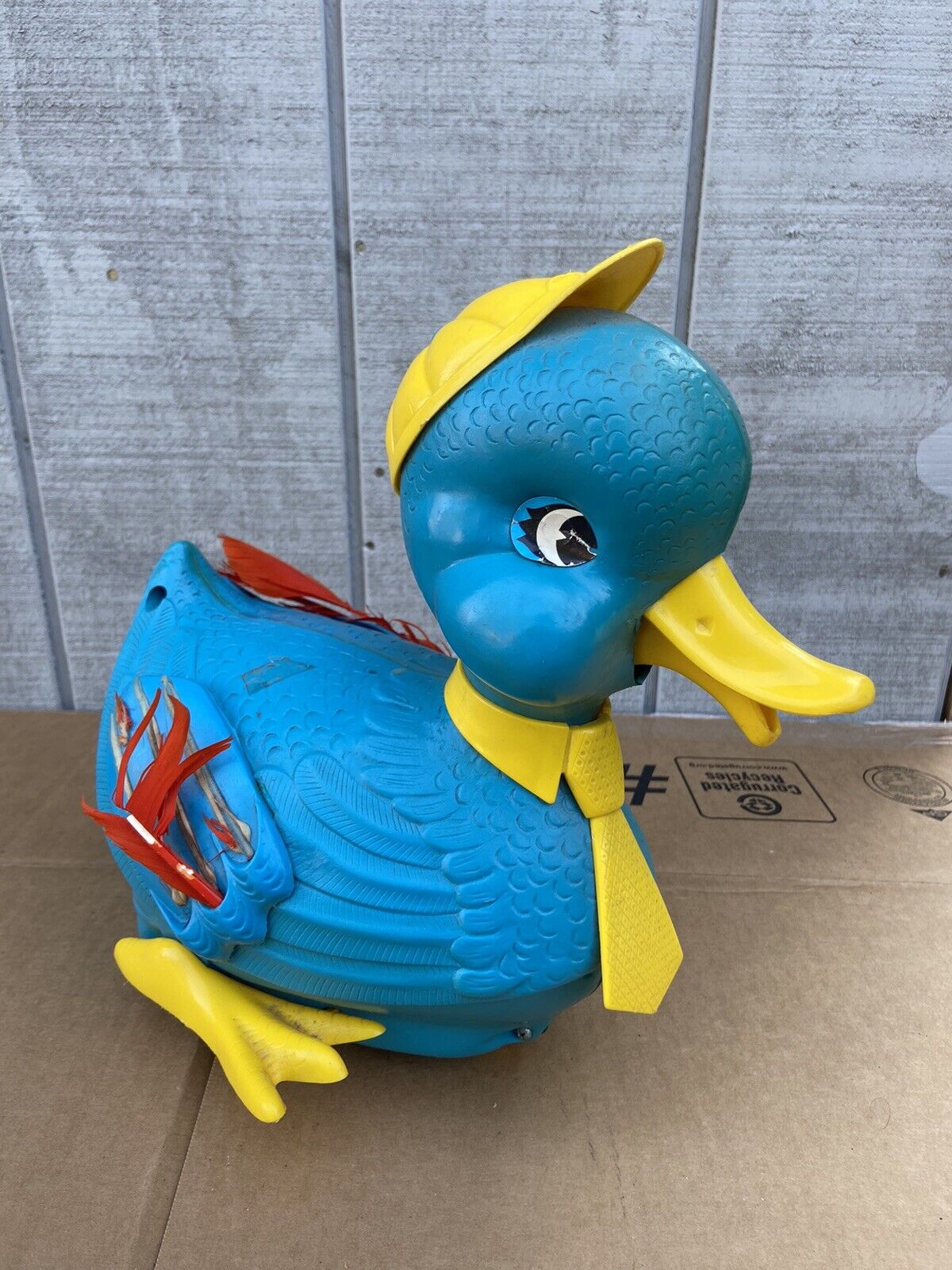 1968 Remco Tricky Doodle Blue Duck 12 Tall Vintage Toy