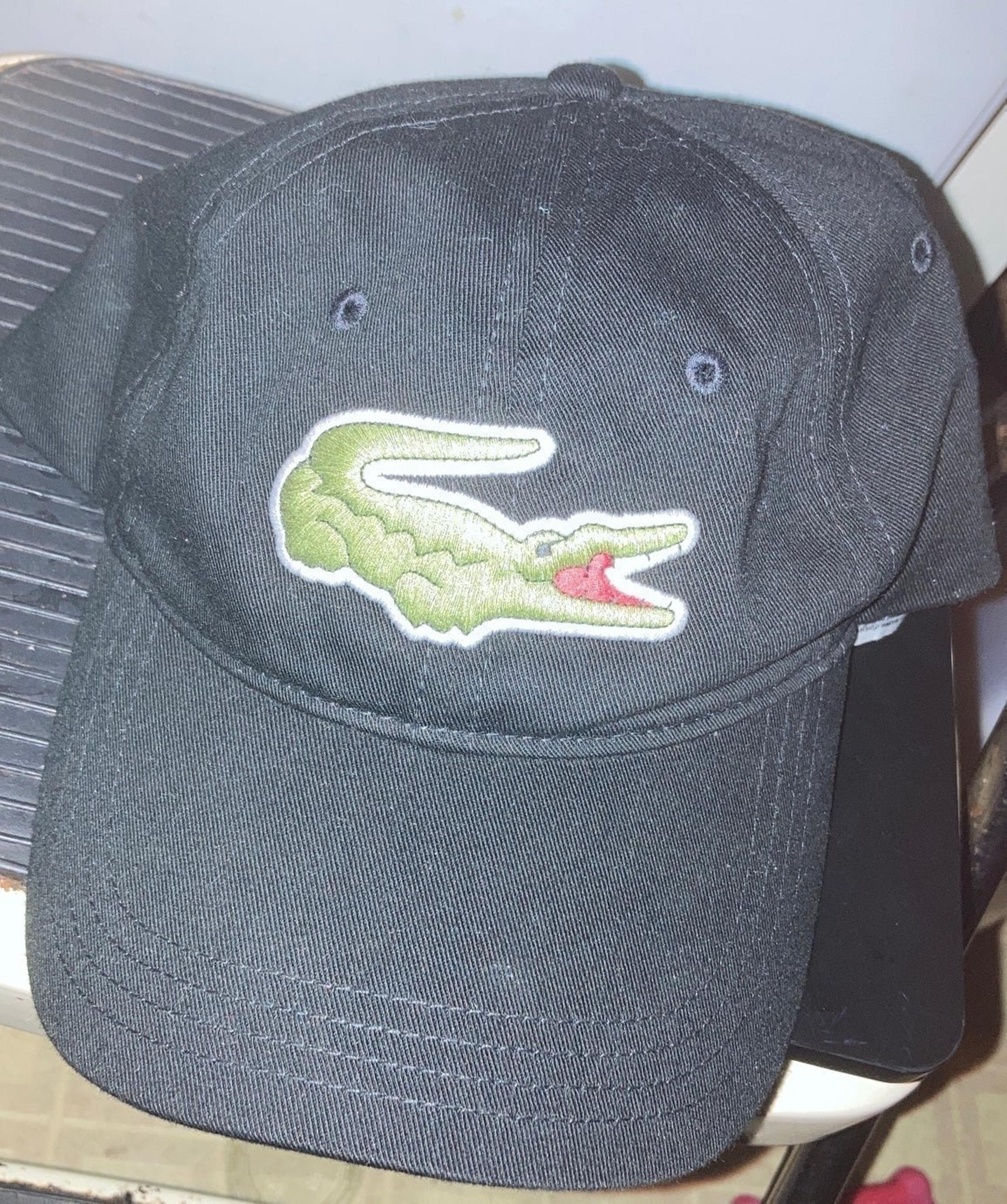 Men’s Big Croc Twill Adjustable Leather Strap Hat by - Lacoste