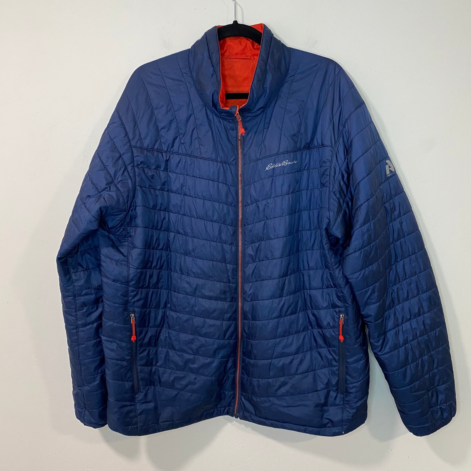 Eddie Bauer First Ascent Men's Puffer Jacket Reversible Blue Red Full Zip