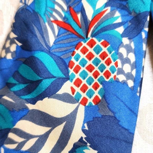 PERRY ELLIS Vintage Handmade Silk Tropical Print Tie