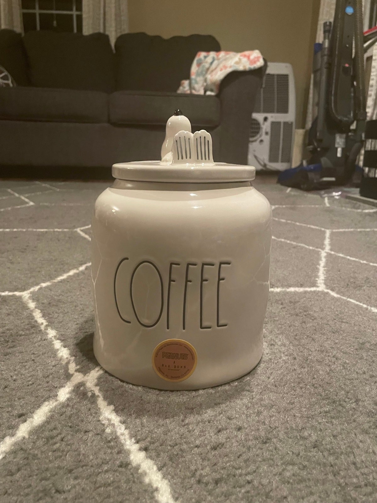 Rae Dunn/peanuts Large Sleeping Coffee Coffee Canister