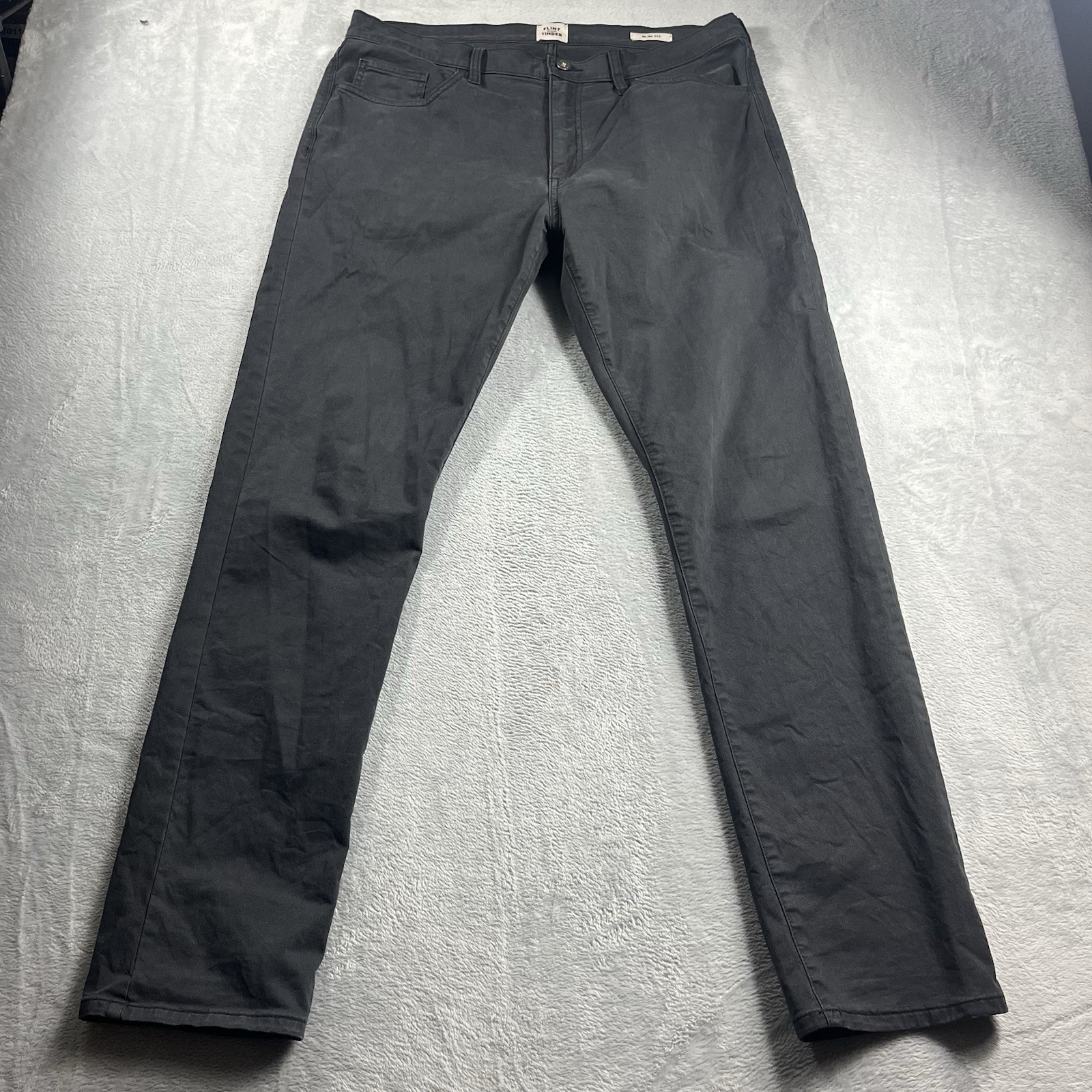 Flint And Tinder 365 Pants Mens 36 Black 5 Pocket Chino 36x32 Slim Fit Twill