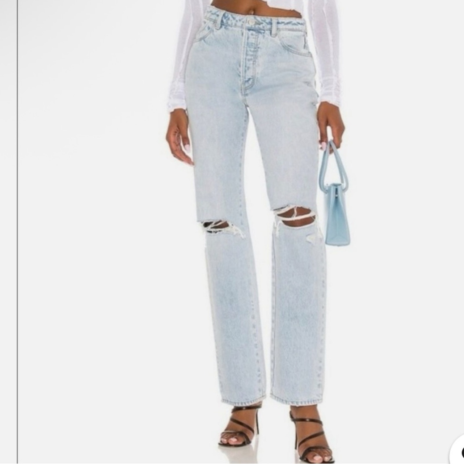 ROLLA'S High Rise Straight G’Day Mate Jeans with Distressed Details 30