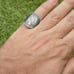 Ring 1980 Aztec Warrior Mexican centavos coin sterling silver band